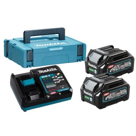 Begränsat antal 191J81-6 Makita Laddpaket 2 st 40V 2,5 Ah + laddare XGT